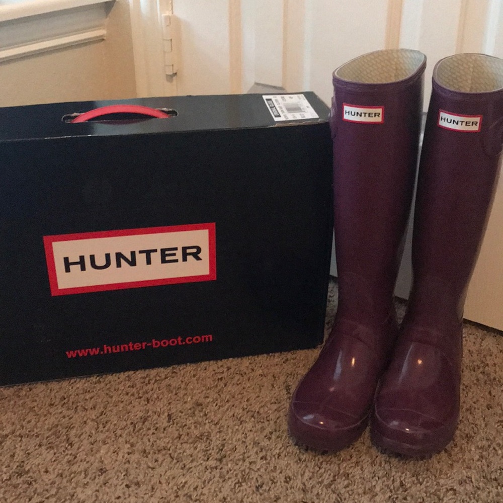 Hunter Boots Dk Ruby Orig Gloss Sz 6